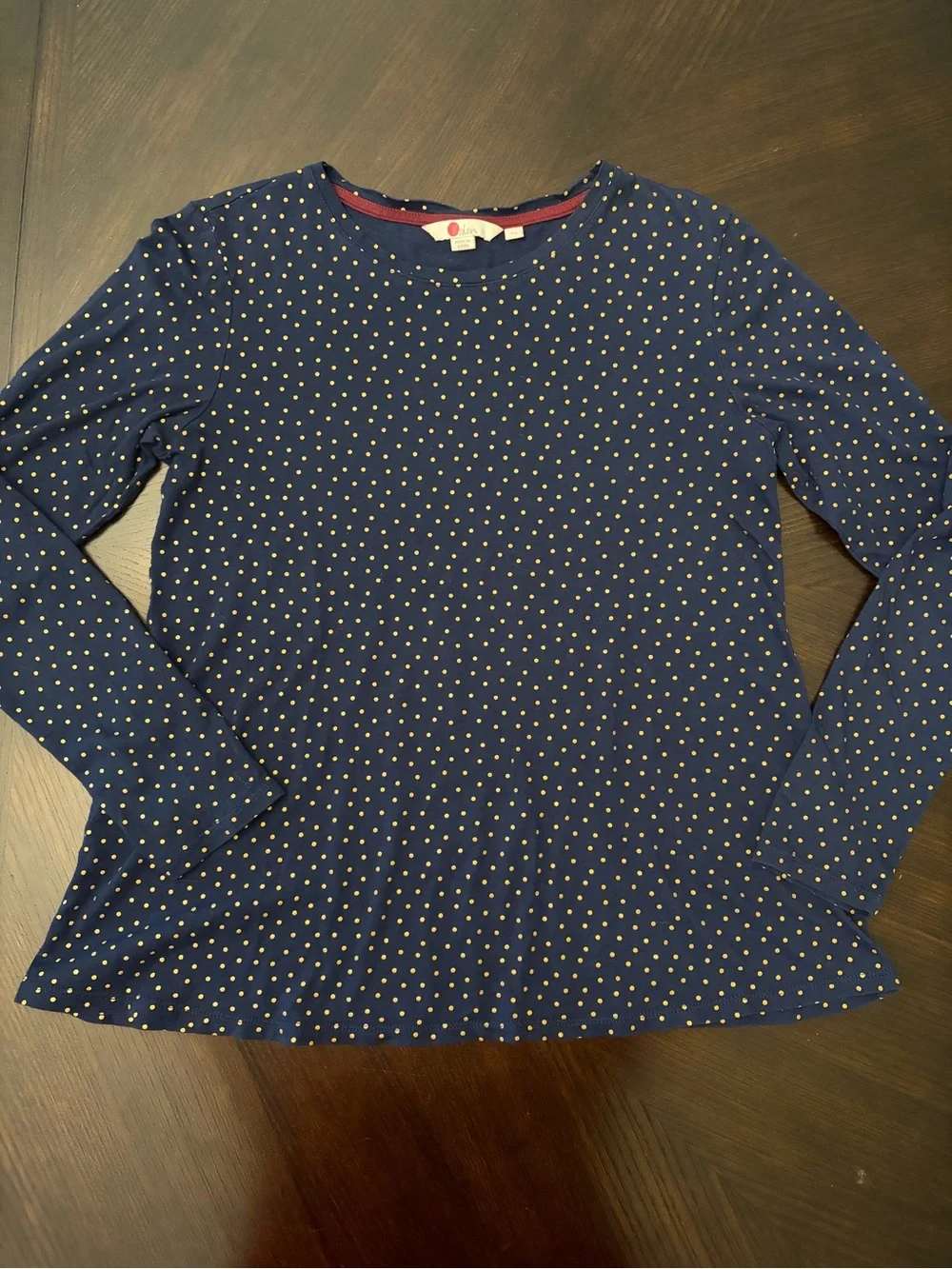 Boden Sabrina Swing Top Navy with Gold Polkadots Size XS